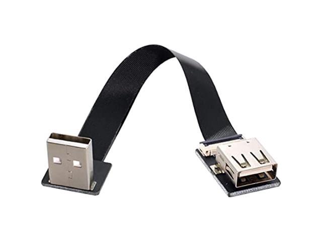 Up Angled Flat Slim Fpc Usb 2.0 Type-A Male To Female Extension Data Cable For Fpv & Disk & Scanner & Printer 100Cm