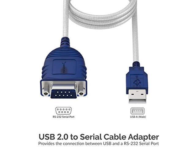 Usb 2.0 To Serial (9-Pin) Db-9 Rs-232 Converter Cable, Prolific Chipset, - Hexnuts -, [Windows 10/8.1/8/7/Vista/Xp, Mac Os X 10.6 And Above] 2.5...