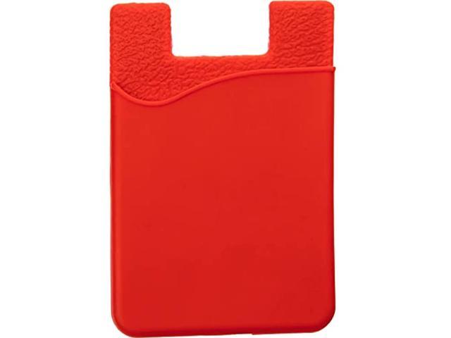 Silicone Phone Card Holder Pocket, Stick On Wallet, Adhesive Credit Card Pouch, Compatible With Iphone & Samsung Galaxy - Red photo