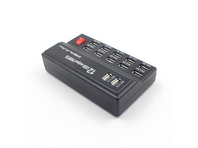 USB Charger 100-240V USB Interface Smart Fast Charge Digital Electronic Charger Multifunctional Charger, US Plug, Style:12 Ports