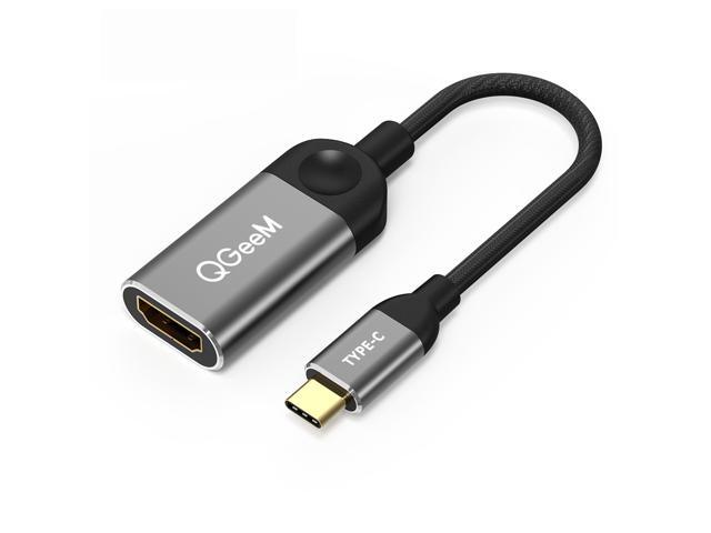 QGeeM USB C to HDMI Adapter 4K Cable, USB Type-C to HDMI Adapter [Thunderbolt 3 Compatible] Compatible with MacBook Pro 2018/2017, Samsung Galaxy...
