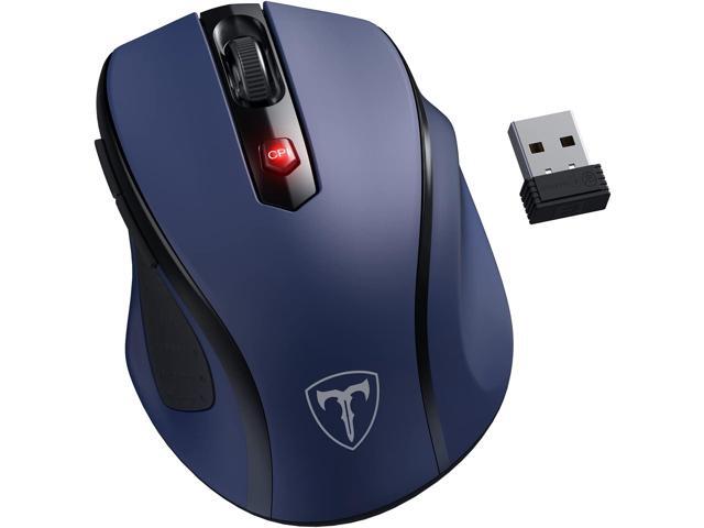 HOTWEEMS D-09 Wireless Mouse for Laptop - Ergonomic Plus Computer USB Cordless Mice, Ergo Grips, Lightspeed 5-Level 2400 DPI, 16 Months Battery.