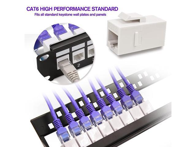 20 Pack RJ45 Coupler, Ethernet Coupler, RJ45 Keystone Jack Cat6 Coupler Female to Female CAT 6 Ethernet Network Coupler White