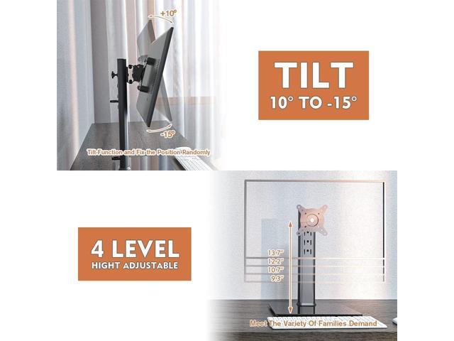 2 Pack Single LCD Computer Monitor Free-Standing Desk Stand Riser for 13 inch to 32 inch Screen with Swivel, Height Adjustable, Rotation, Holds One...