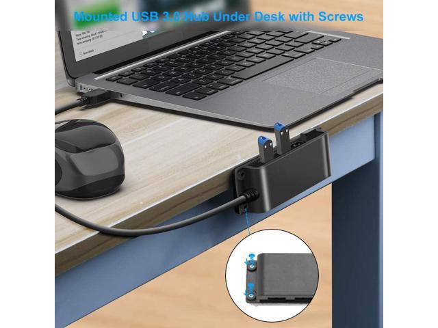 4-Port USB 3.0 Portable Desk Hub,Fixable USB Data Hub 3.0 with 3.3ft/100CM Cable for MacBook, Mac Pro/Mini, iMac, XPS, Surface Pro, Notebook PC,...