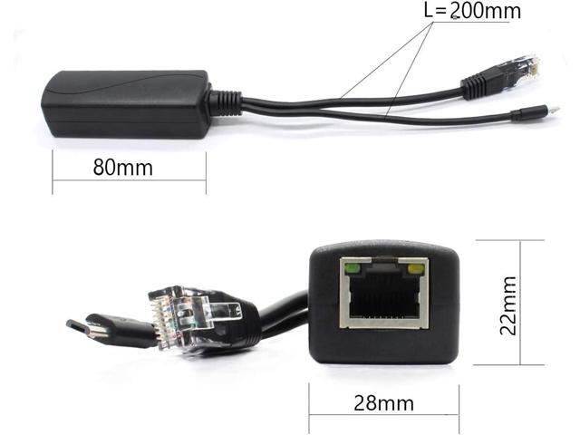 ANVISION 2-Pack 5V PoE Splitter, 48V to 5V 2.4A Adapter with Micro USB Plug, IEEE 802.3af Compliant, for IP Camera, Tablets, Dropcam or Raspberry...