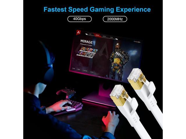 DDMALL CAT 8 Ethernet Cable, 15ft 26AWG High Speed 40Gbps 2000MHz Heavy Duty Shielded Flat S/FTP CAT8 Gigabit Internet LAN Patch Cord for PS5, PS4,...