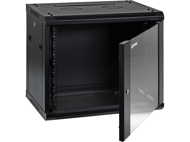 9U Professional Wall Mount Network Server Cabinet Enclosure 19-Inch Server Network Rack 16-Inches Deep Black