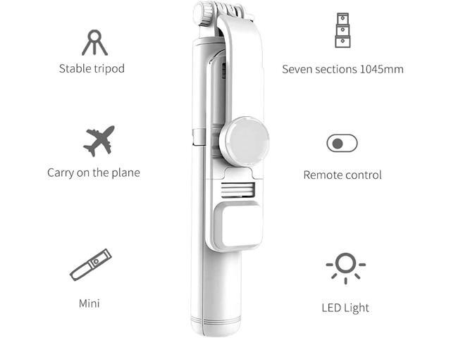 40' Selfie Stick with LED Fill Light & Phone Tripod, Bettvance Extendable Cell Phone Tripod Stand with Wireless Remote, Compatible with iPhone...