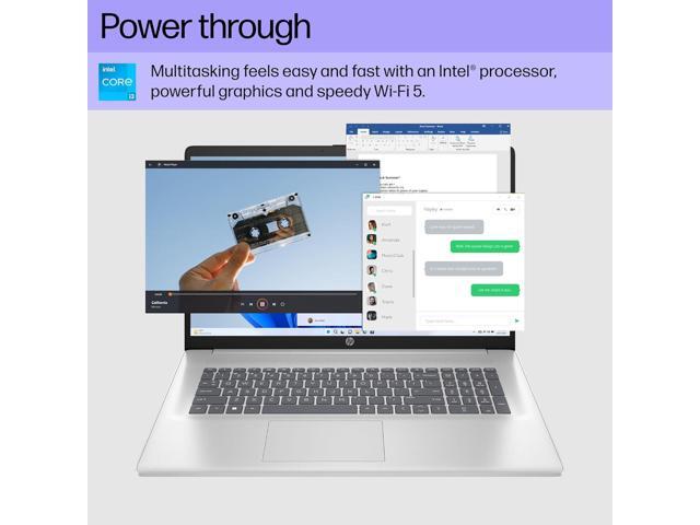 HP 17.3' HD+ Touch Laptop,Intel Core i3-1215U,Intel UHD Graphics,32GB RAM,2 TB SSD,Windows 11 Pro,Natural Silver