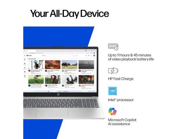 HP 15-fd0001dx 15.6' Laptop,Intel Processor N100,Intel UHD Graphics,8 GB RAM,128 GB UFS,Win 11 Pro