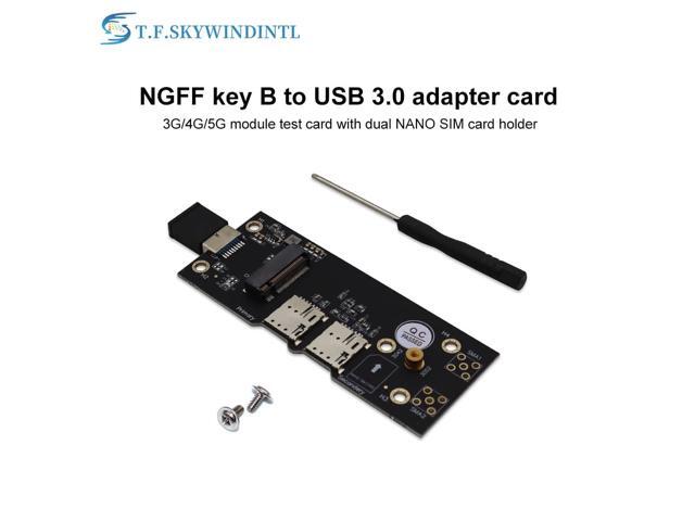 T.F.SKYWINDINTL NGFF M.2 Key B to USB 3.0 Adapter Expansion Card with SIM 8pin Card Slot for WWAN/LTE 3G/4G/5G Module Support 3042/3052 M.2 SSD