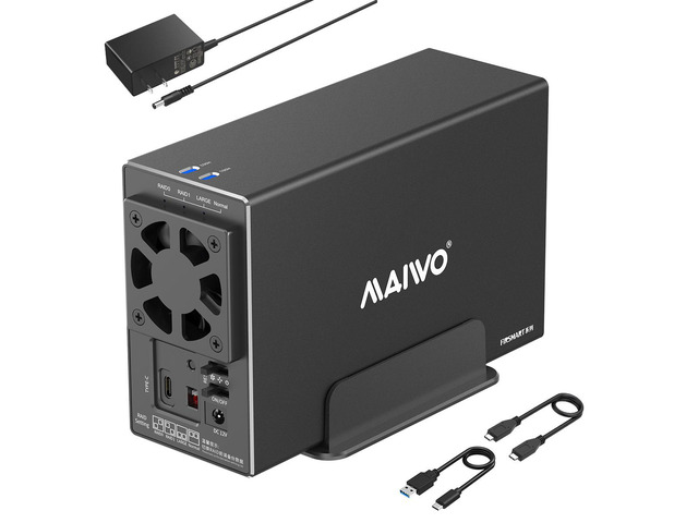 MAIWO Dual Bay RAID Storage External Hard Drive Enclosure Dock for USB 3.0 (5Gbps) 3.5 inch SATA I / II / III HDD/SSD, Support UASP and RAID 0/1 /...