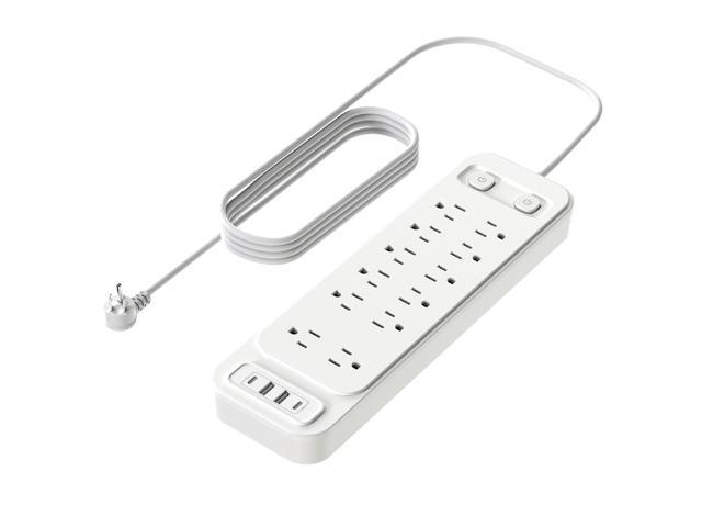 High Performance Power Strip with Surge Protector, Extension Cord with Multiple Outlets, 12 Outlets 4 USB Ports(2 USB-C) 6 Ft for Home Office, two...