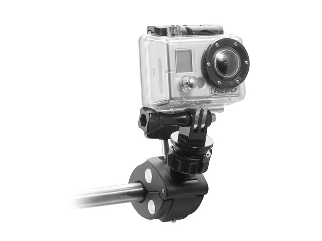 iBOLT 17mm Clamp Mount for Handlebars, Poles, Posts- Compatible with GoPro Hero Action Cameras, Â¼ 20' Camera Screw adapters and Accessories, Garmin...