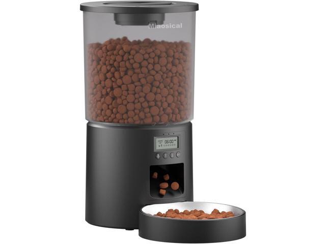 Automated Cat Feeder,Clear 4.2L Dry Food Dispenser with Single Bowl,Programmable Timed Pet Feeder for Up to 6 Daily Meals,10-Second Voice Message &.