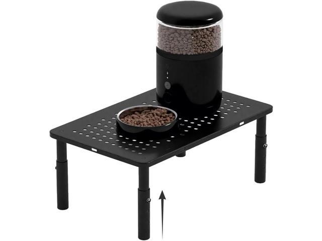 Adjustable Automatic Cat Feeder Stand - Non-Slip Elevated Holder for Cats/Puppies, Fits Most Automatic Feeders & Water Dispensers, Black(Holder ONLY)
