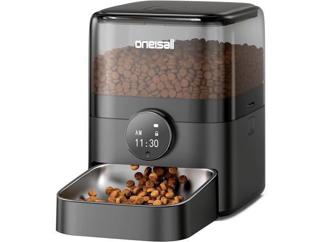 Automatic Cat Feeder for Large Kibble and Snacks, 12 Cups/3L Timed Pet Feeder for Cats Indoor, Programmable Dry Food Dispenser (Black)