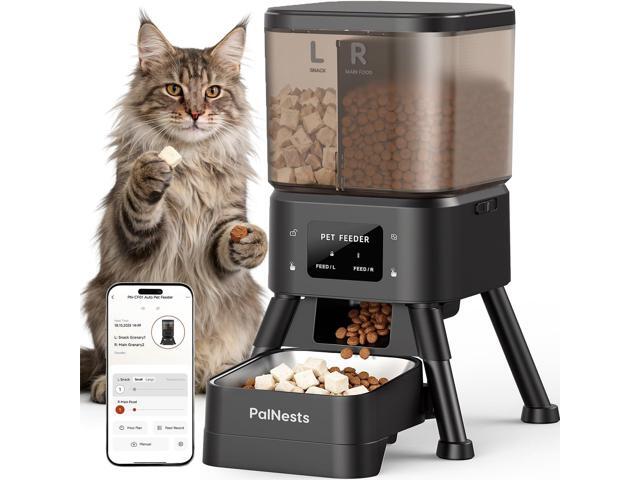 Automatic Cat Feeder, 4L Dual Hopper Smart WiFi Pet Food Dispenser with 2.4G/5G App Control, Custom Schedule, Portion Control, Freshness Lock for.