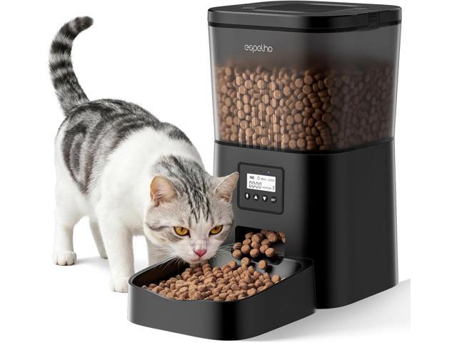 Automatic Cat Feeder- 4L Timed Cat Food Dispenser 1-6 Meals Control for Cat and Small Dog- Auto Pet Feeder with Desiccant Bag Keep Fresh for.