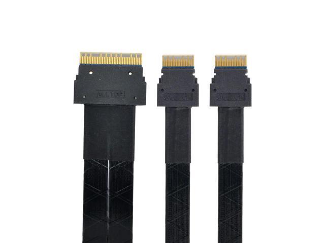 OIAGLH PCI-E Ultraport Slimline SAS Slim 4.0 SFF-8654 8i 74pin to Dual SFF-8654 4i 38Pin Cable 40cm PCI-Express