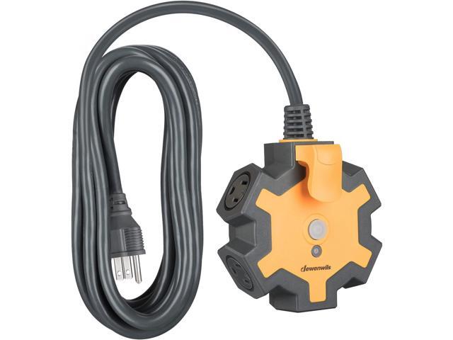 DEWENWILS Industrial Power Strip with 5-Outlet Power Hub, 15FT Heavy Duty Extension Cord for Garage, Workshop, 14/3 AWG SJTW, 15A Circuit Breaker,...