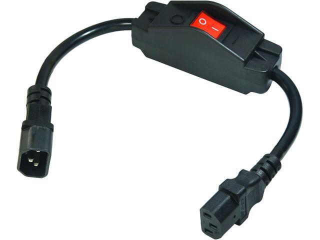 IEC 320 C14 to C13 Heavy Duty Short Power Cord with On-Off Switch,Standard Computer Power Extension Cord, 3Pin Male -Female Extension Cord with...
