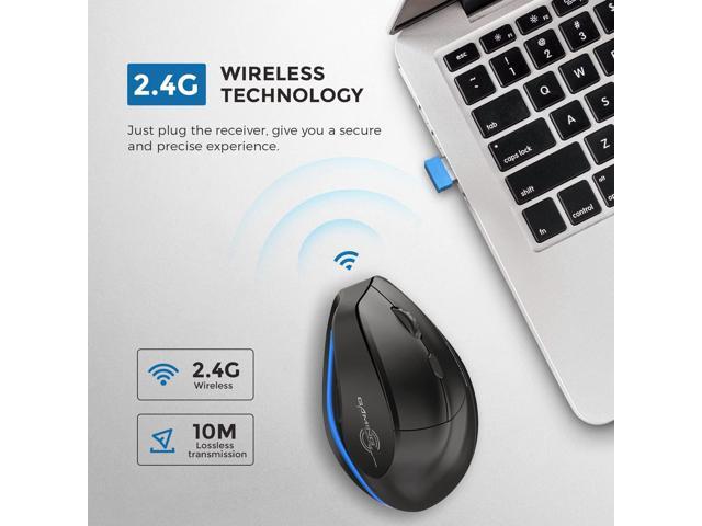 ECHTPower 2024 Update Wireless Ergonomic Mouse, 2.4GHz Rechargeable Vertical Mouse, Silent Right Wireless Mouse, 4800 DPI Adjustable Interface Type...