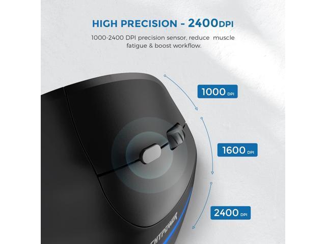 ECHTPower 2024 Update Wireless Ergonomic Mouse, 2.4GHz Rechargeable Vertical Mouse, Silent Right Wireless Mouse, 4800 DPI Adjustable Interface Type...