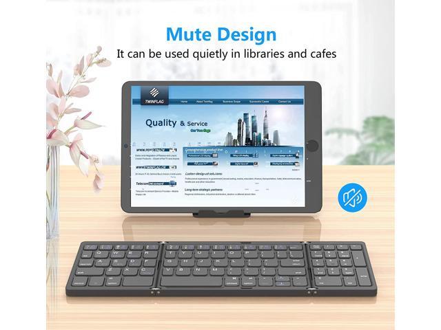 Foldable Bluetooth Keyboard, Foldable Wireless Portable Keyboard with Numeric Keypad, USB-C Rechargeable for iOS, Android, Windows System Laptop...