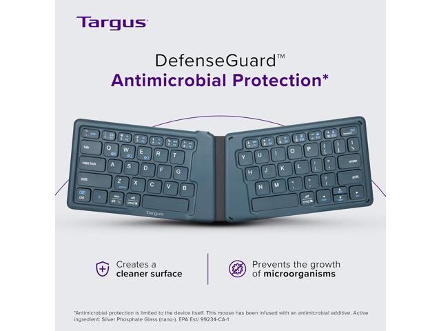 Targus Ergonomic Foldable Bluetooth Keyboard Pocket-Sized, Split Ergonomic Design, Multi-Device Wireless Keyboard with DefenseGuard Protection -...