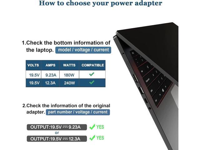 240W 180W Dell 19.5V 12.3A AC Adapter Laptop Charger Fit for Dell Alienware 15 17 R1 R2 R3 R4 R5 M15 M17 M11X M14X M17X G3 G5 G7 Precision 7710...