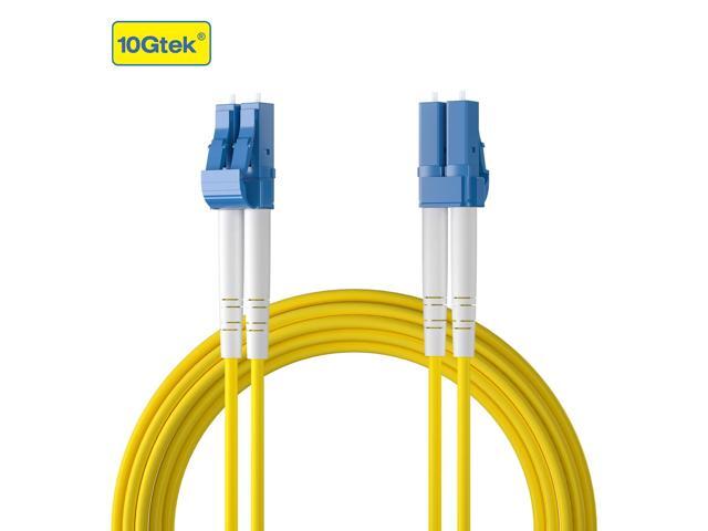 10Gtek Fiber Patch Cable - LC to LC OS2 10Gb/Gigabit Singlemode Jumper Duplex 9/125 LSZH Fiber Optic Cord for SMF SFP Transceiver, Yellow,...