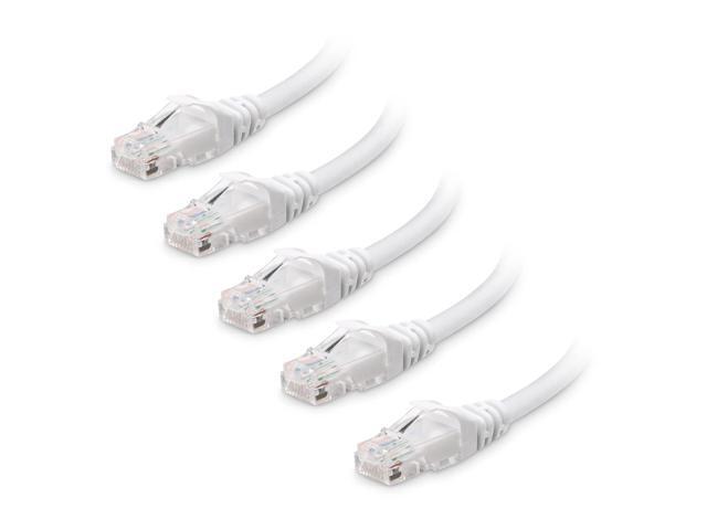 Cable Matters 10Gbps 5-Pack Snagless Short Cat 6 Ethernet Cable - 3ft, Cat 6 Cable, Cat6 Cord, Ethernet Cord, White