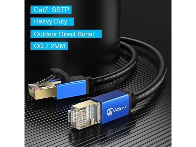 Cat7 Ethernet Cable 100ft, Cat7 Outdoor Cable Triple Shielding SSTP 10Gbps 600MHz Ethernet Patch Cable for Modem Router LAN RJ45, UV/Water Proof,...