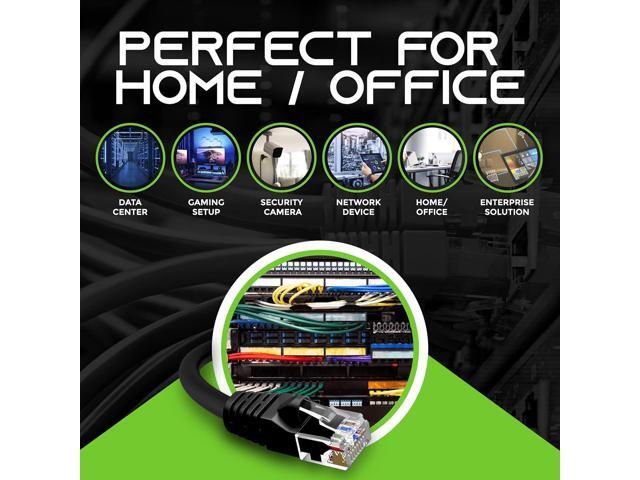 GEARIT 24-Pack, Cat5e Ethernet Patch Cable 6 Feet - Snagless RJ45 Computer LAN Network Cord, Black
