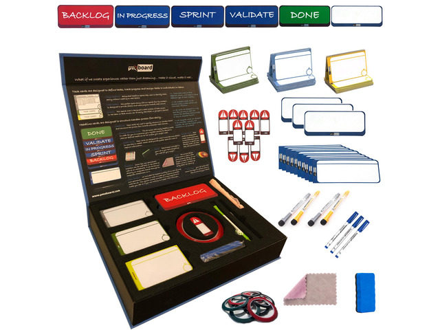 Agile Management Set Plus, Scrum Board, Kanban Board and Lean Board Full Agile Kit for Office, Home or School, Magnetic Cards Set - Agile Project...