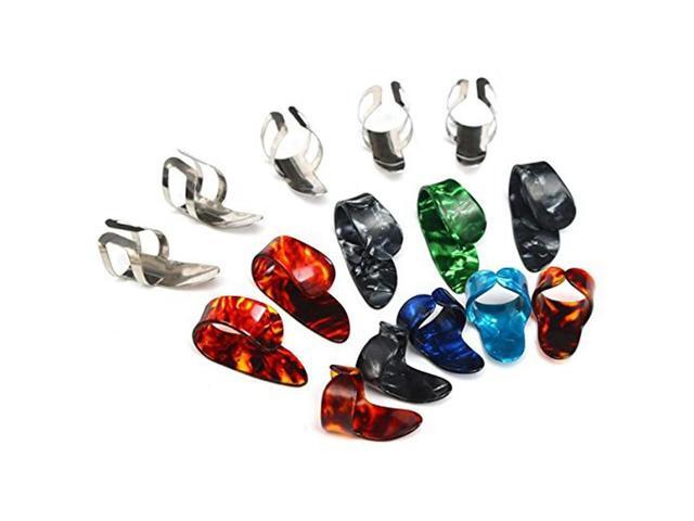 Hot 15pcs Guitar Picks humb Finger Picks Metal + plastic