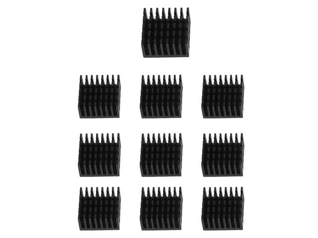 10 Pcs Black Aluminum Cooler Radiator Heat Sink Heatsink 20mm x 20mm x 10mm