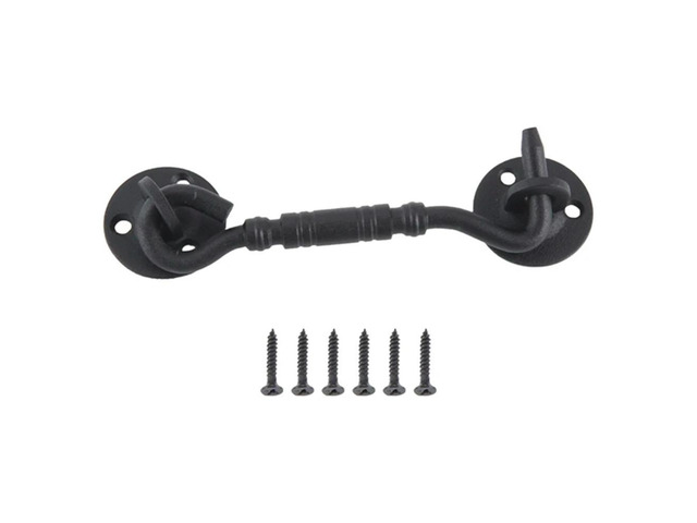 Barn Door Lock, 4 Inch Stainless Steel Door Hook & Eye Latch With Mounting Screws, Door Lock Latch For Sliding Door