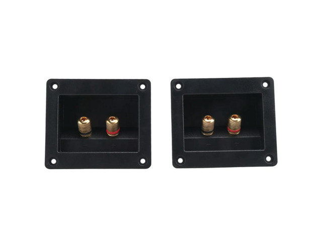 2pcs DIY Car Stereo 2-way Speaker Box Terminal Spring Cup Connector Banana jack and plugs Subwoofer Plugs 93x80mm black