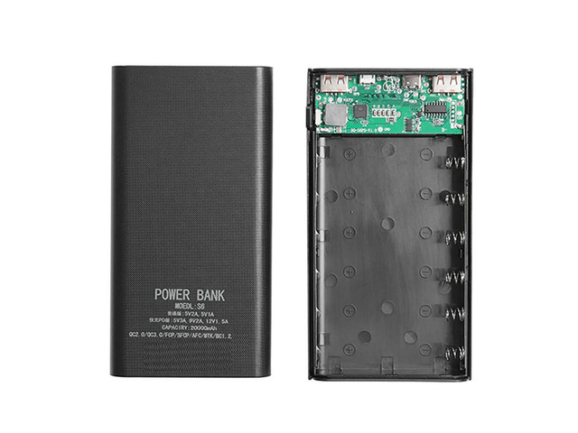 Power Bank Box 5V 2.1A LCD Display 20000MAh Power Board for 6XDIY Powerbank Case(Black)
