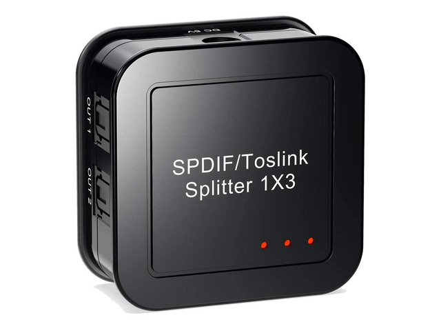 Hot Digital Optical Audio 1X3 Splitter,Digital SPDIF TOSLINK Optical Fiber Audio Splitter,1 in 3 Out, for Blue-Ray DVD HDTV