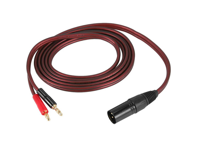 XLR to Banana Speaker Cable,XLR 3 Pin Male to Dual Banana Plugs Audio Cable, Gold-Plated 4mm Plug to XLR3 Pro HiFi