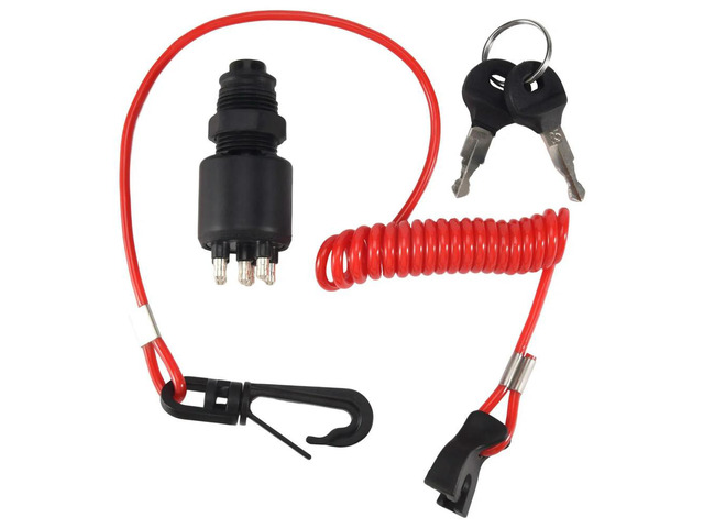 Ignition Switch Key Safety Lanyard Lock Assembly for 1996 Up Evinrude 5005801 for Evinrude for