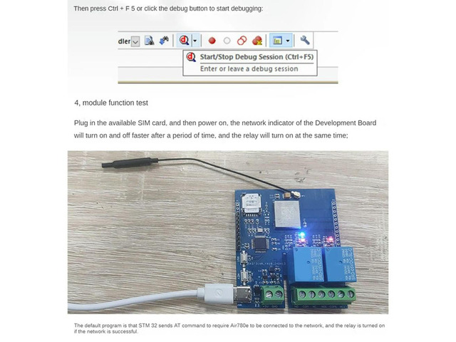 DC 5V STM32 4G Networked Dual-Way Relay Relay Development Board Onboard AIR780E Module I/O Port STM32 Development Board