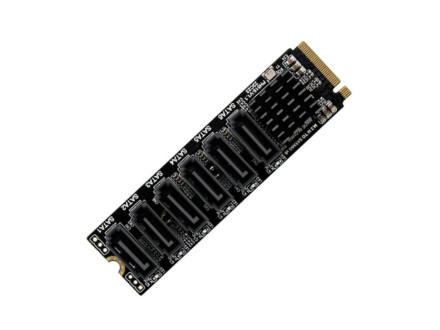 Hot M.2 NVME PCI-E PCIE X4 X8 X16 to 6 Port 3.0 SATA Adapter Card Riser ASM1166 Chassis Server PC Computer Expansion Card
