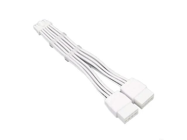 12VHPWR Graphics Card Cable Double 8PIN to 16PIN (12+4Pin) GPU Extension Cable Featuring Stylish White Embossed Finish