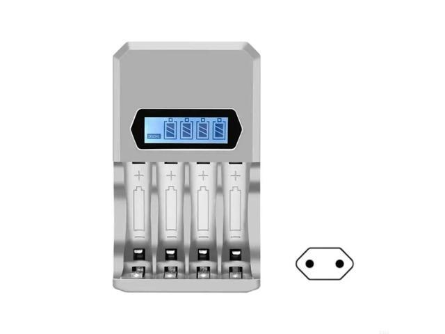 Fast Speed 4 BayUSB Input for AA 3A NiMH NiCD Batteries Featuring Independent Charging and LCD Display