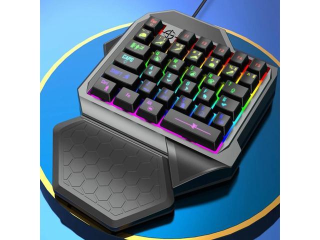 Handed Gaming Keyboard LED 35 Keys Portable Mini Gaming Keypad Ergonomic